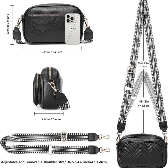 Quilted Crossbody Bags for Women Trendy Vegan Leather Crossbody Purses Handbag S - Picture 4 of 7